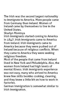 Irish Immigration  1