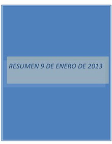 RESUMEN 9 DE ENERO DE 2013