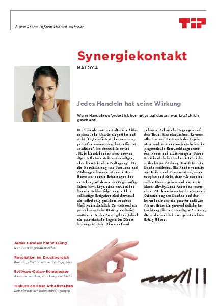 Synergiekontakt Mai 2014