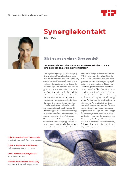 Synergiekontakt Juni 2014