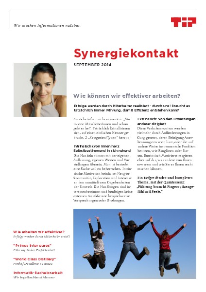 Synergiekontakt September 2014