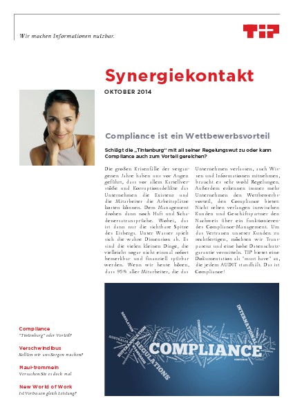 Synergiekontakt Oktober 2014