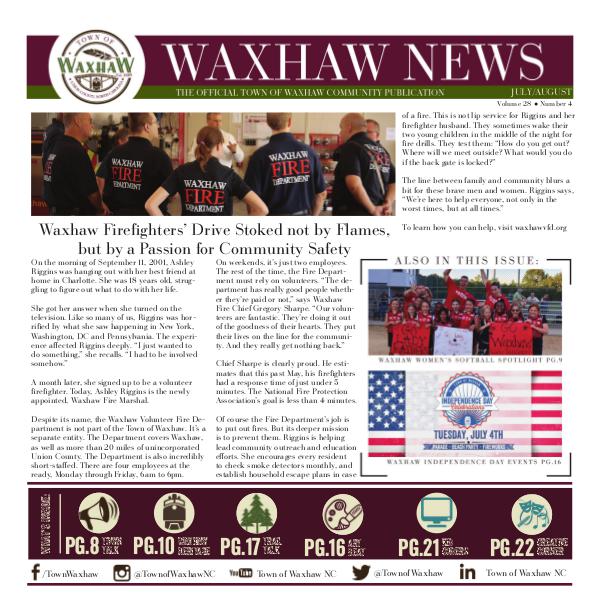 Waxhaw News - The Official Community Publication - Waxhaw, NC Waxhaw News July_August 2017