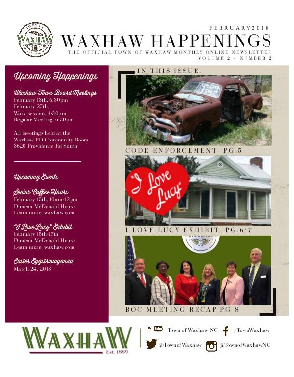 Waxhaw Happenings February 2018