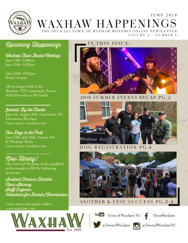 Waxhaw Happenings June 2018