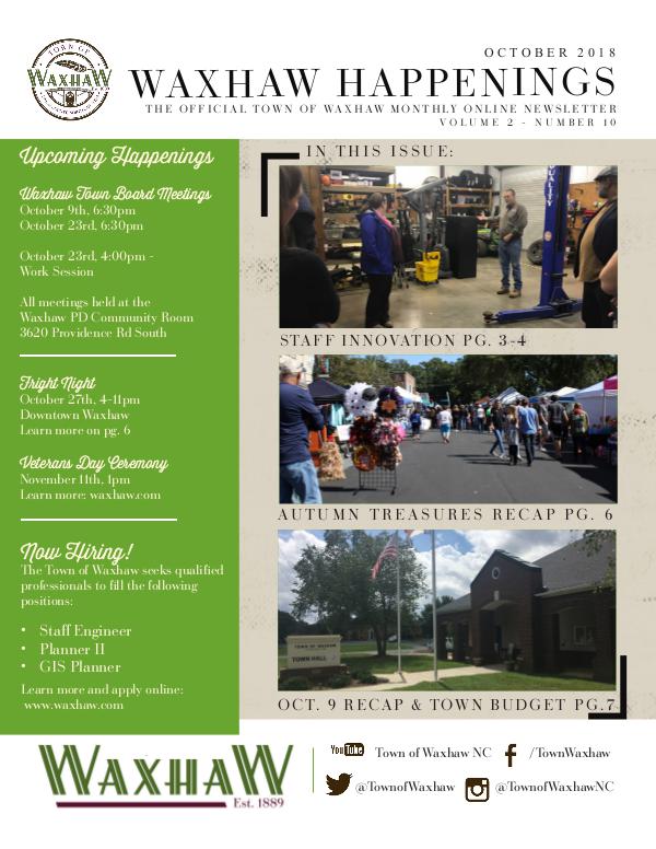 Waxhaw Happenings October 2018