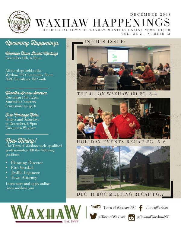 Waxhaw Happenings December 2018