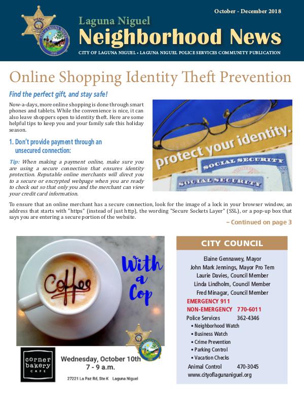 Neigborhood News Oct-Dec 2018