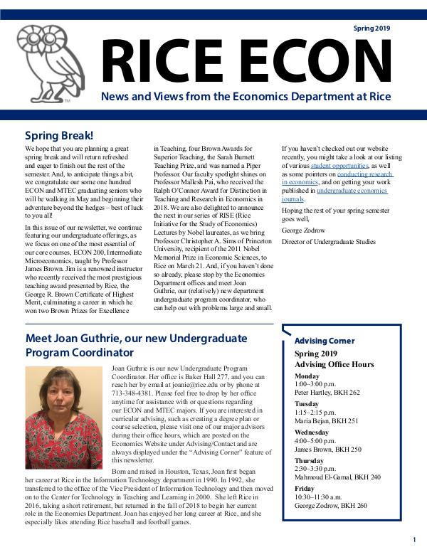 Spring 2019 Newsletter