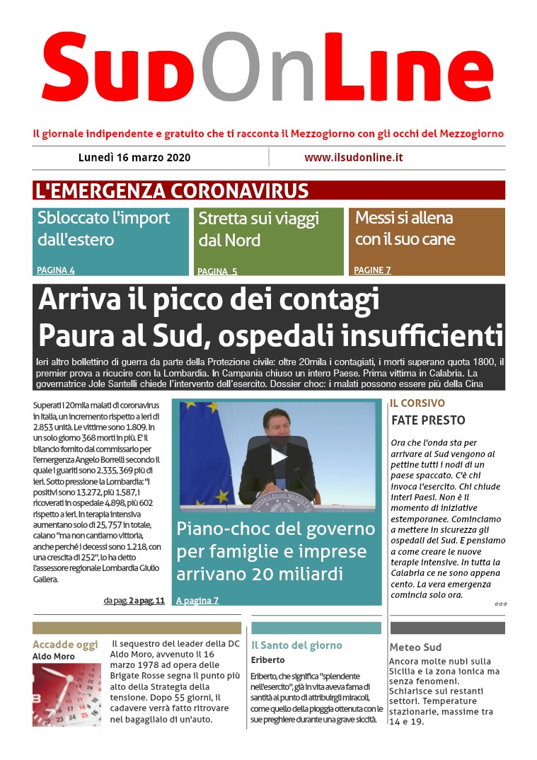 SudOnLine 16 marzo 2020