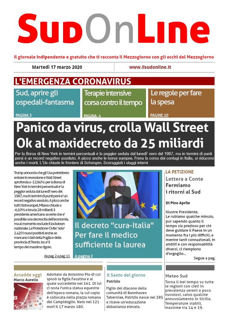 SudOnLine 17 marzo 2020