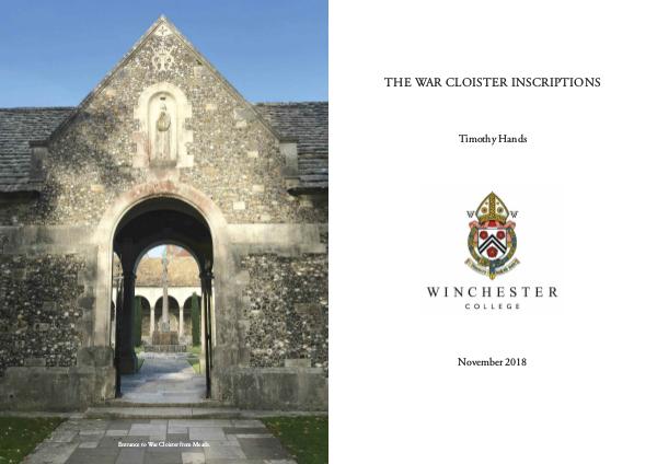 Winchester College War Inscriptions