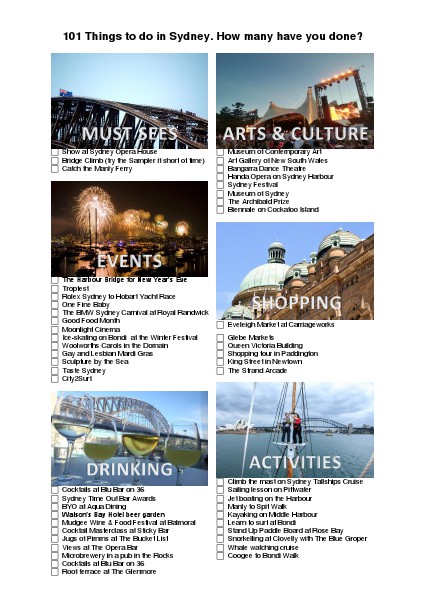 101 Things to do in Sydney Issue 1