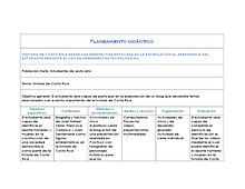 Planeamiento didáctico Historia de Costa Rica