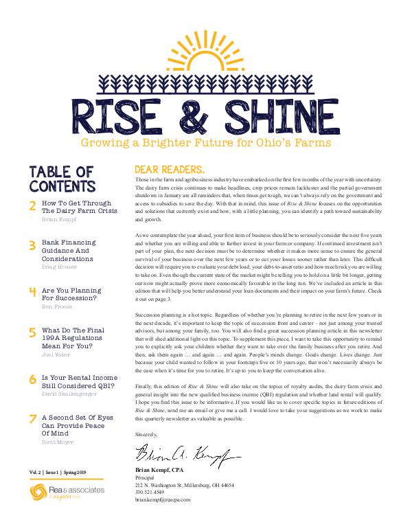 Rise & Shine Spring 2019