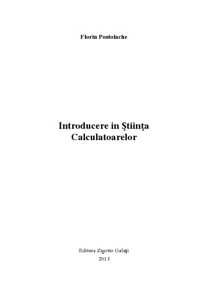 Introducere in Stiinta Calculatoarelor 2013