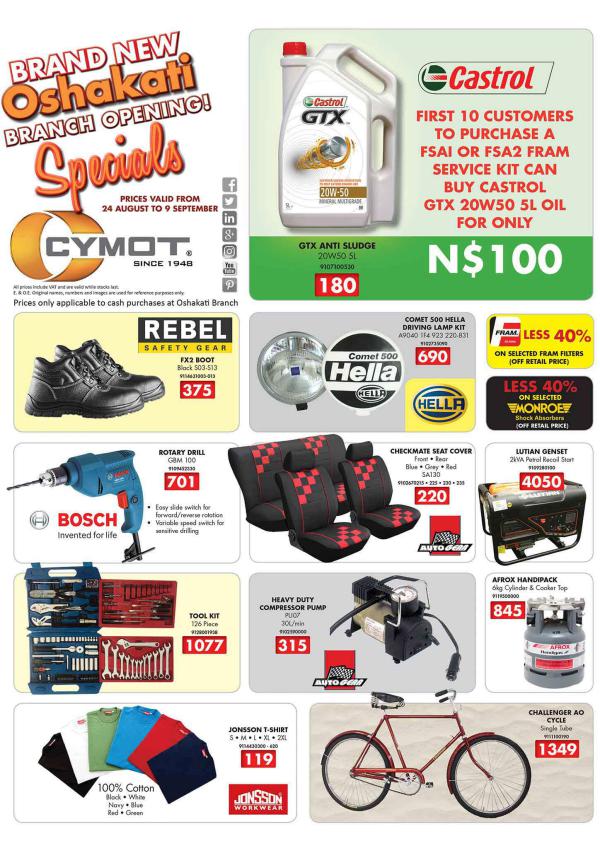 Cymot Namibia Oshakati Branch | Opening Specials