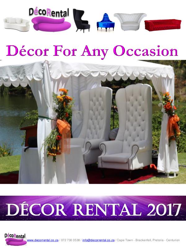 Decor Rental Catalogue Decor Rental - Catalogue 2017  - PDF