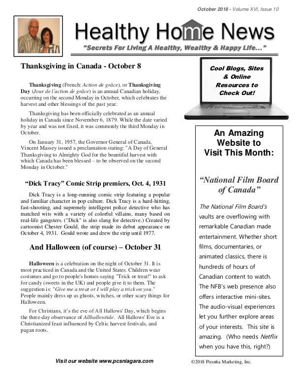 October 2018 , Volume XVI, Issue 10