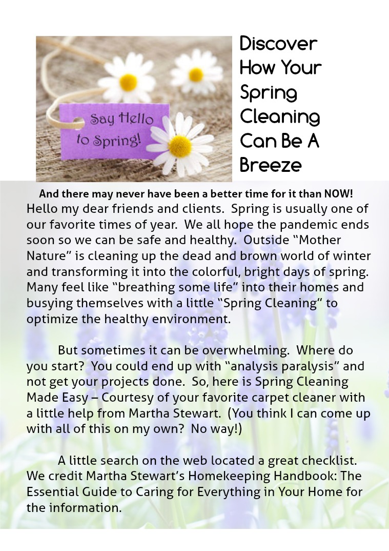 Spring Cleaning Checklist