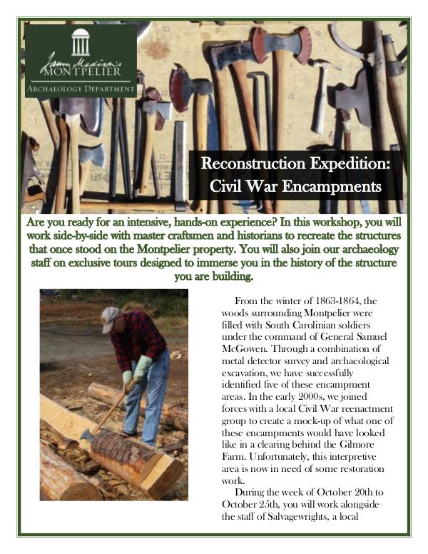 Reconstruction: Civil War Encampments