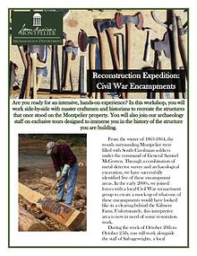 Montpelier Archaeology Public Programs (2019/2020)