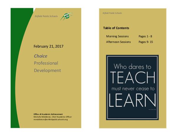 EPS Professional Development - Feb 21, 2017 February 21, 2017