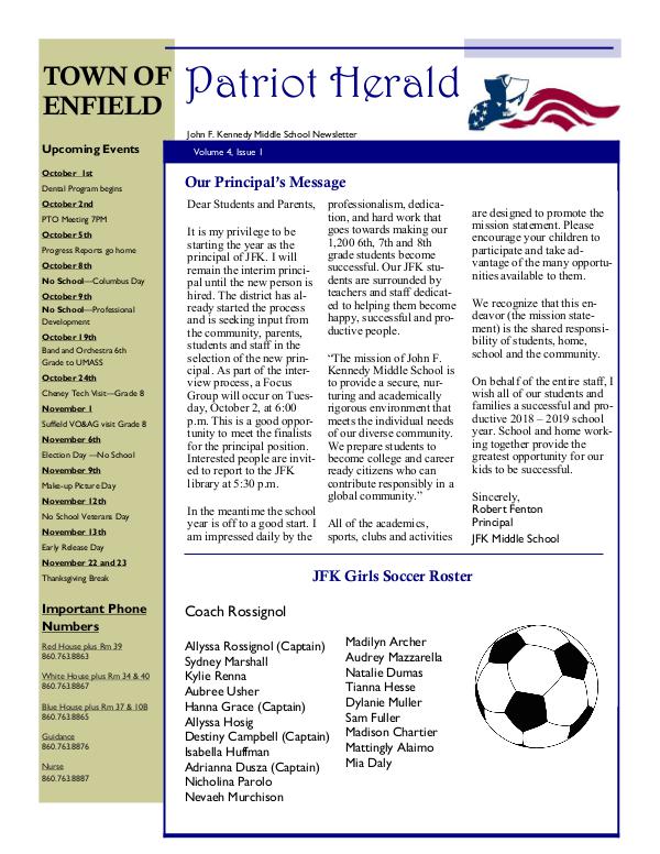 JFK 2018-19  Q1 Newsletter