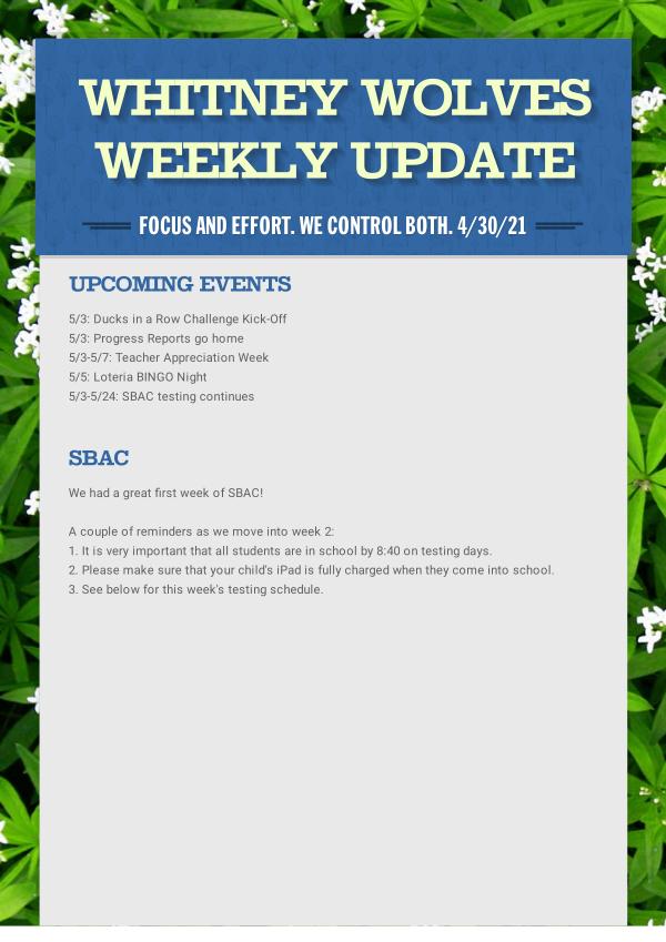 Whitney Newsletter