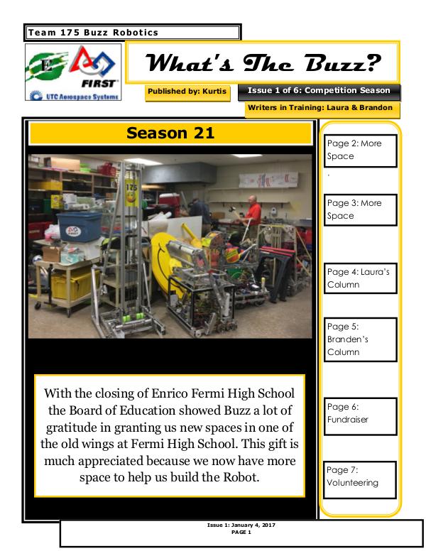 2017 Newsletter Issue 1