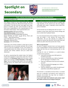 Spotlight on Secondary Newsletter Oct.11.2013