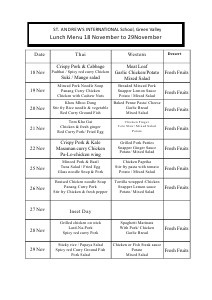 News Canteen Menu @18-29 November