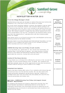 Samford Grove - Newsletter Winter 2013