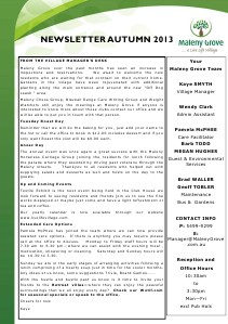 Maleny Grove Newsletter Autumn 2013