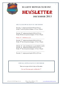 Newsletters December 2013