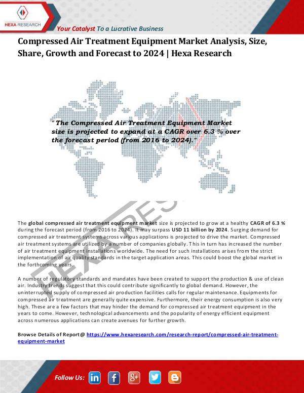 Semiconductors & Electronics Industry Compressed Air Treatment Equipment Market Trends