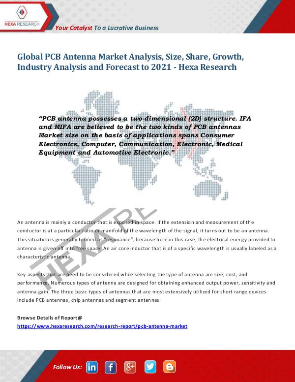 Semiconductors & Electronics Industry PCB Antenna Market Trends and Analysis, 2021