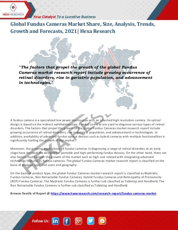 Healthcare Industry Fundus Cameras Market Trends and Analysis Report