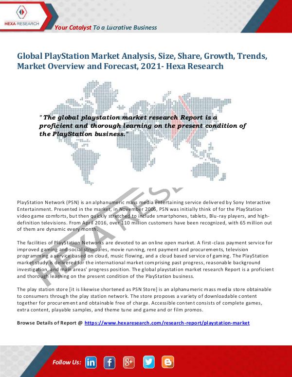 Semiconductors & Electronics Industry PlayStation Market Analysis and Forecasts, 2021