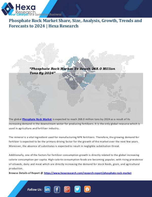 Bulkchemicals Market Reports Phosphate Rock Market Trends