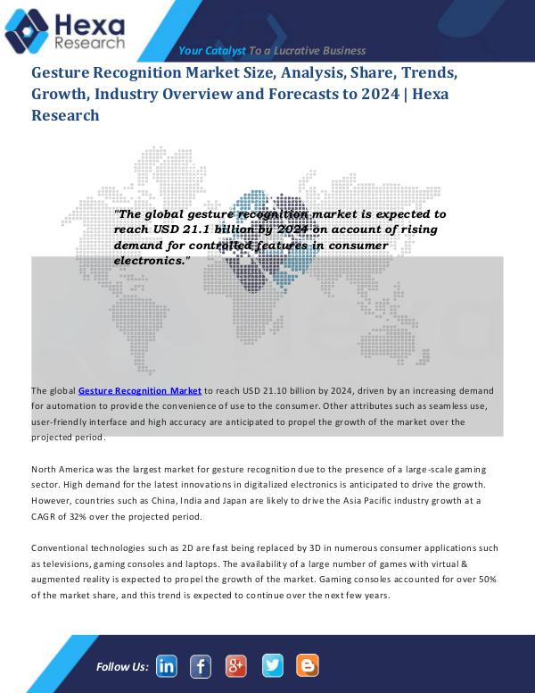 Semiconductors & Electronics Industry Gesture Recognition Market Trends 2024