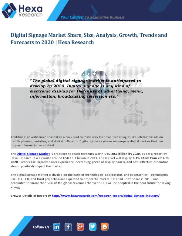 Digital Signage Market Outlook