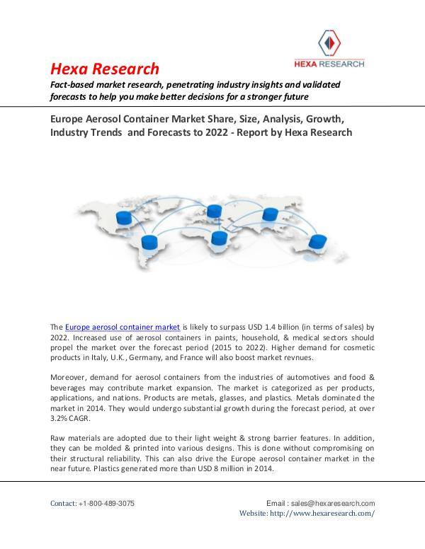 Bulkchemicals Market Reports Europe Aerosol Container Market