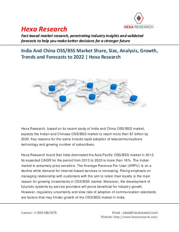 India and China OSS/BSS Market Trends