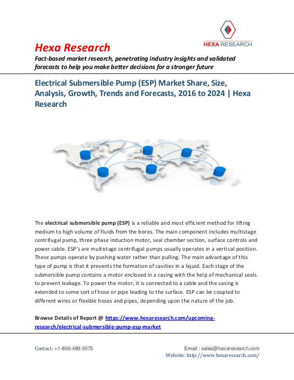 Energy & Power Industry Reports Electrical Submersible Pump Market Insights