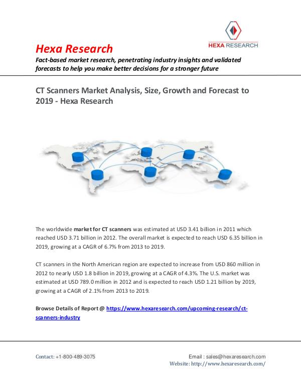 Healthcare Industry CT Scanners Market Growth and Forecasts, 2019