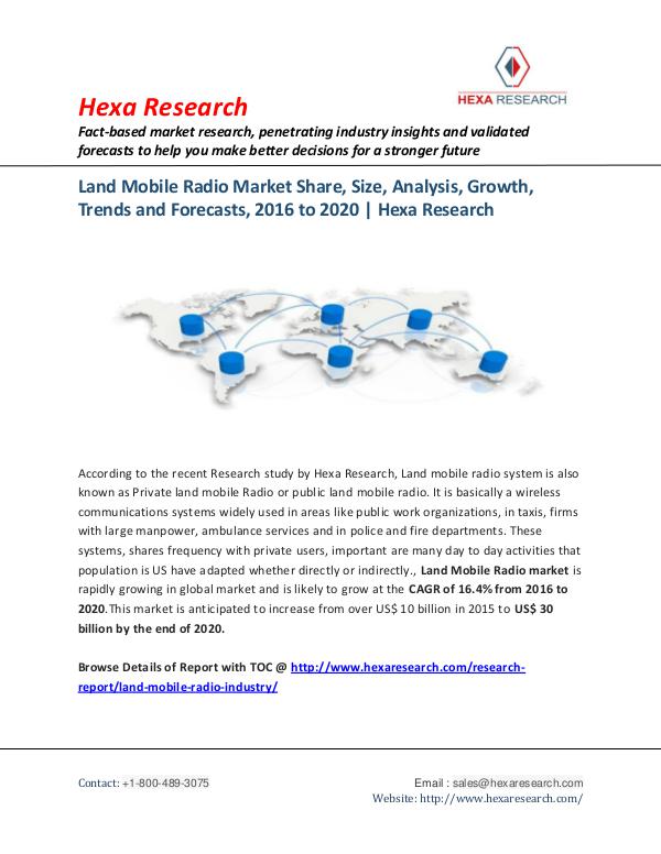 Land Mobile Radio Market Trends, 2020