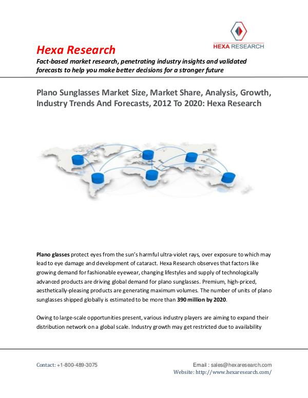 Plano Sunglasses Market Insights, 2020