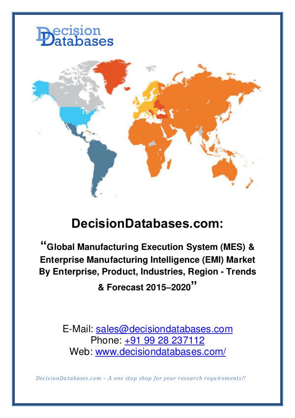 Market Report - Global Manufacturing Execution System Market