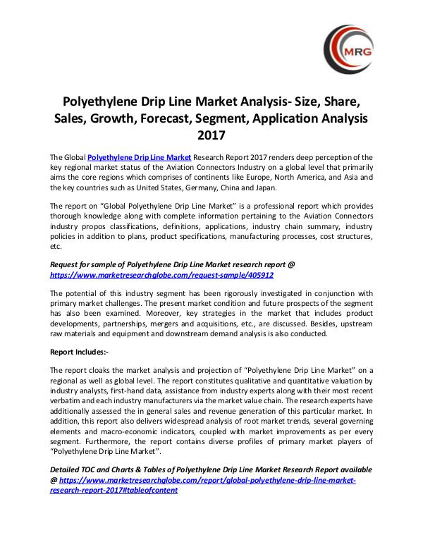 Polyethylene Drip Line Market Analysis- Size, Shar